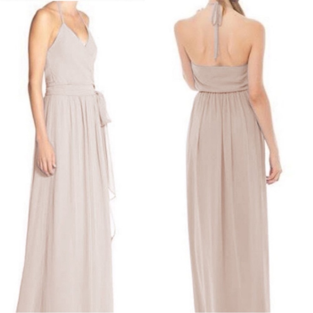 Ceremony‎ by Johanna August Bridesmaid DC Wrap Halter Dress Small